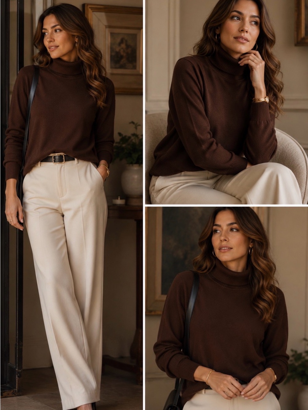 Joseph A. Brown Turtleneck Sweater XL Soft Knit Long Sleeve Classic